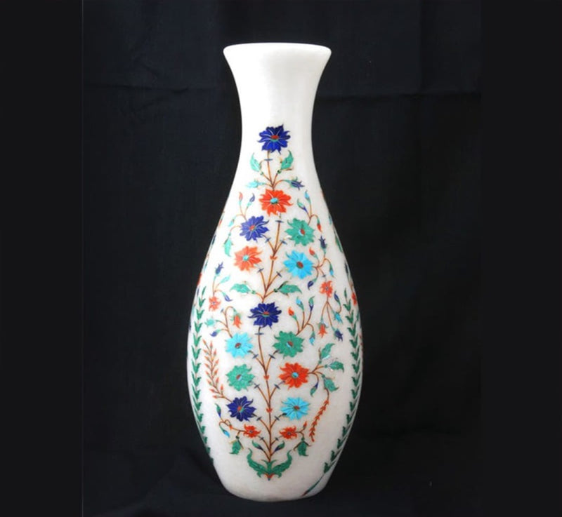 MARBLE INLAY FLOWER VASE - MFV003