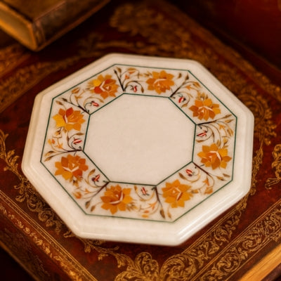 MARBLE INLAY COFFE TABLE - MCT019
