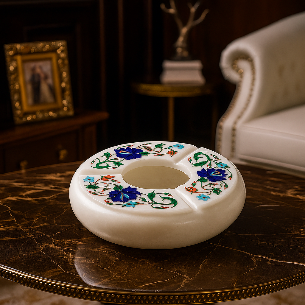 Marble Inlay Ash Tray: The Epitome of Artistic Sophistication