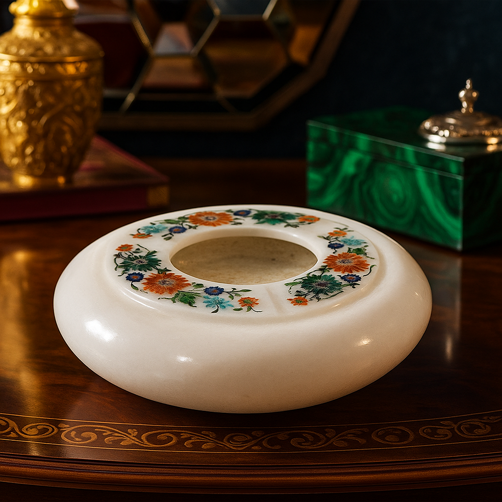 Marble Inlay Candle Stand: A Glow of Royal Elegance