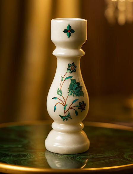 Marble Inlay Candle Stand
