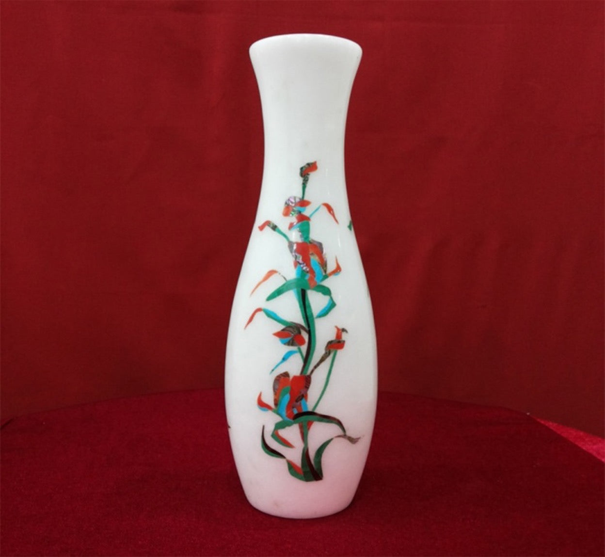 MARBLE INLAY FLOWER VASE - MFV004