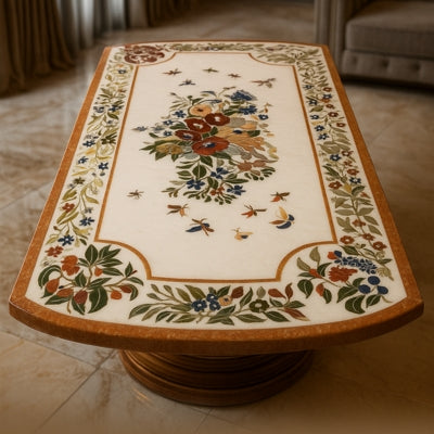 Marble Inlay Dining Table - MDT005