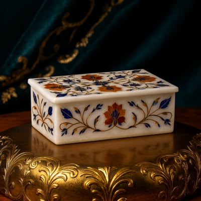 MARBLE INLAY JEWELLERY BOX - MJB004