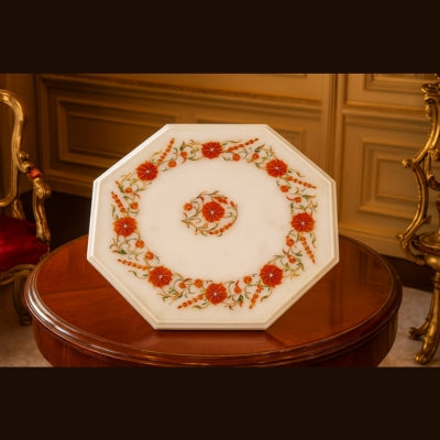 MARBLE INLAY COFFE TABLE - MCT022