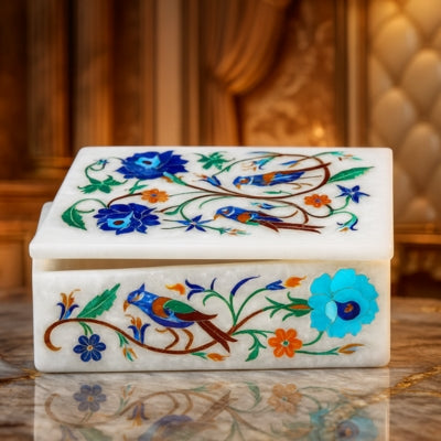 MARBLE INLAY JEWELLERY BOX - MJB001