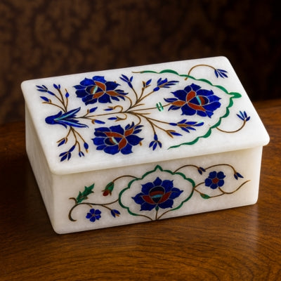 MARBLE INLAY JEWELLERY BOX - MJB002