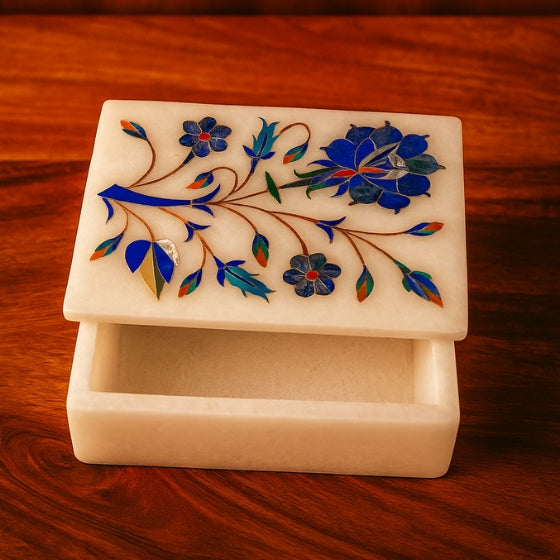 MARBLE INLAY JEWELLERY BOX - MJB008